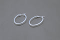 Flat Edge Hoop Earrings in Sterling Silver — view 2