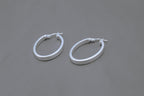 Flat Edge Hoop Earrings in Sterling Silver — view 2