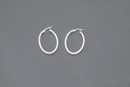 Flat Edge Hoop Earrings in Sterling Silver