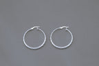 Subtle Wave Hoop Earrings in Sterling Silver