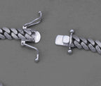 Patterned Cuban Link Bracelet in Sterling Silver – 8 Inch — view 3