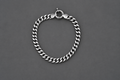 Cuban Link Bracelet with Round Clasp in Sterling Silver – 8 Inch