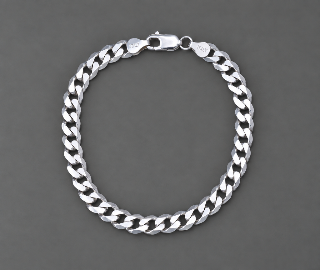 Slim Cuban Link Bracelet in Sterling Silver – 9 Inch