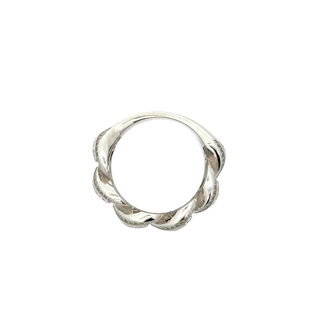 925 Sterling Silver Baguette CZ Cuban Ring